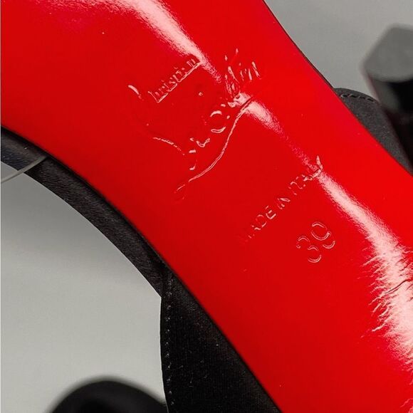 Christian Louboutin ASTRINODO DU DESERT Crystal Bow Silk Tie Heels size 39 - Picture 11 of 11